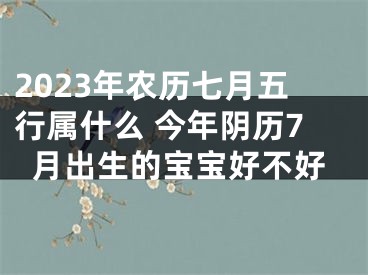 2023年农历七月五行属什么 今年阴历7月出生的宝宝好不好