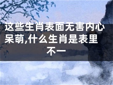 这些生肖表面无害内心呆萌,什么生肖是表里不一
