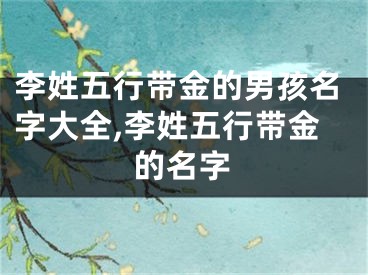 李姓五行带金的男孩名字大全,李姓五行带金的名字
