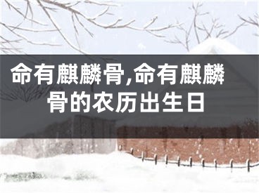 命有麒麟骨,命有麒麟骨的农历出生日