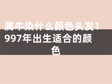 属牛染什么颜色头发1997年出生适合的颜色