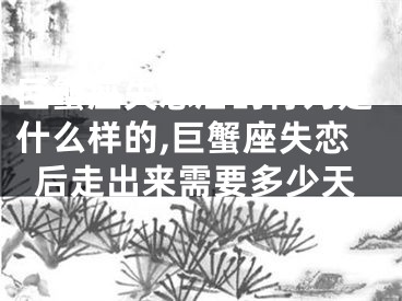 巨蟹座失恋后的行为是什么样的,巨蟹座失恋后走出来需要多少天