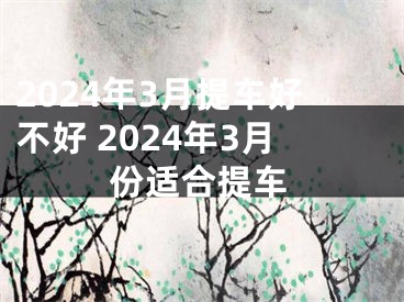 2024年3月提车好不好 2024年3月份适合提车