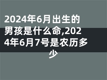 2024年6月出生的男孩是什么命,2024年6月7号是农历多少