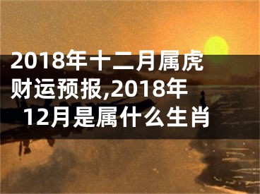 2018年十二月属虎财运预报,2018年12月是属什么生肖