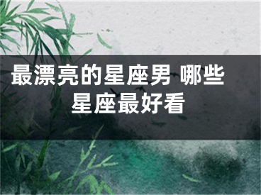 最漂亮的星座男 哪些星座最好看
