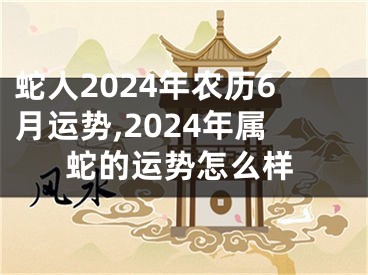 蛇人2024年农历6月运势,2024年属蛇的运势怎么样