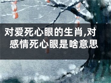 对爱死心眼的生肖,对感情死心眼是啥意思