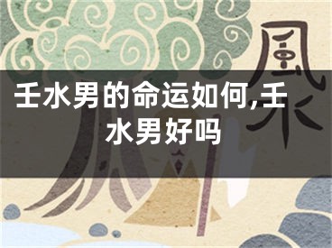 壬水男的命运如何,壬水男好吗