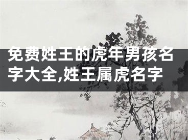 免费姓王的虎年男孩名字大全,姓王属虎名字