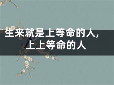 生来就是上等命的人,上上等命的人