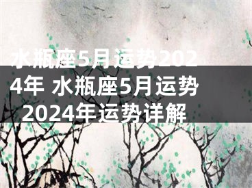 水瓶座5月运势2024年 水瓶座5月运势2024年运势详解