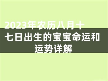 2023年农历八月十七日出生的宝宝命运和运势详解