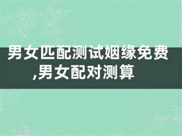 男女匹配测试姻缘免费,男女配对测算
