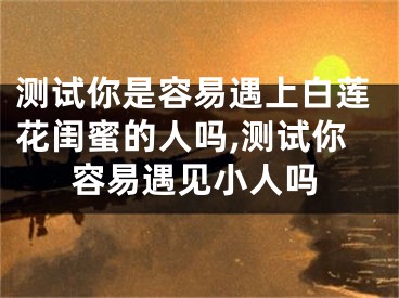 测试你是容易遇上白莲花闺蜜的人吗,测试你容易遇见小人吗