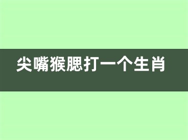 尖嘴猴腮打一个生肖