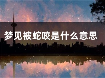 梦见被蛇咬是什么意思