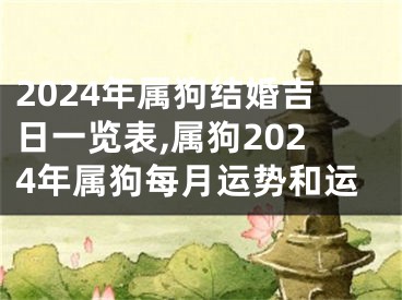 2024年属狗结婚吉日一览表,属狗2024年属狗每月运势和运