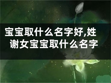 宝宝取什么名字好,姓谢女宝宝取什么名字