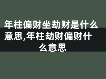 年柱偏财坐劫财是什么意思,年柱劫财偏财什么意思