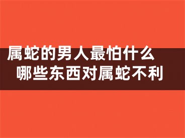 属蛇的男人最怕什么 哪些东西对属蛇不利