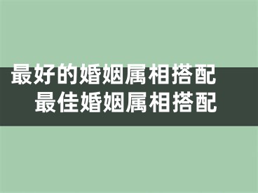 最好的婚姻属相搭配 最佳婚姻属相搭配