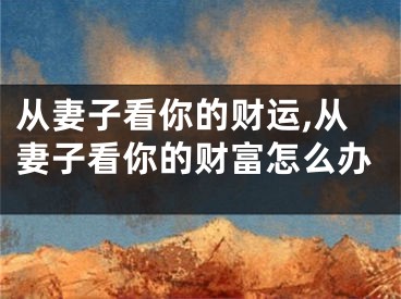 从妻子看你的财运,从妻子看你的财富怎么办