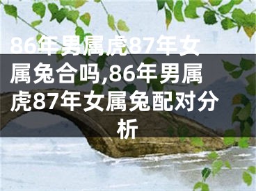 86年男属虎87年女属兔合吗,86年男属虎87年女属兔配对分析