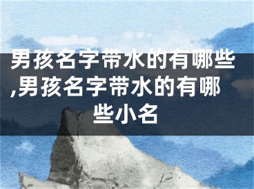 男孩名字带水的有哪些,男孩名字带水的有哪些小名