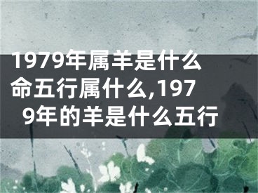 1979年属羊是什么命五行属什么,1979年的羊是什么五行