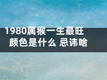 1980属猴一生最旺颜色是什么 忌讳啥