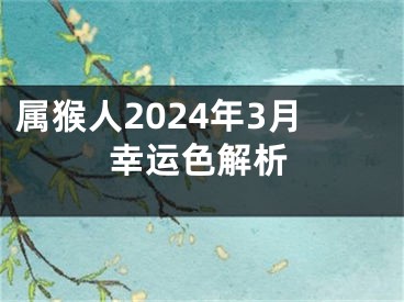 属猴人2024年3月幸运色解析