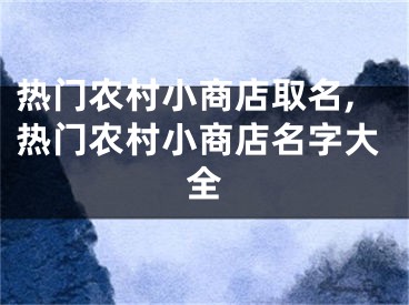 热门农村小商店取名,热门农村小商店名字大全
