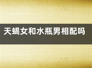 天蝎女和水瓶男相配吗