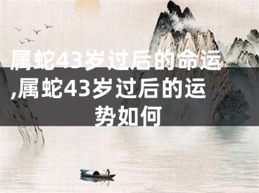 属蛇43岁过后的命运,属蛇43岁过后的运势如何