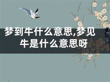 梦到牛什么意思,梦见牛是什么意思呀