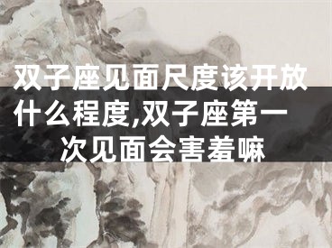 双子座见面尺度该开放什么程度,双子座第一次见面会害羞嘛