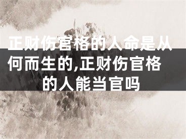 正财伤官格的人命是从何而生的,正财伤官格的人能当官吗