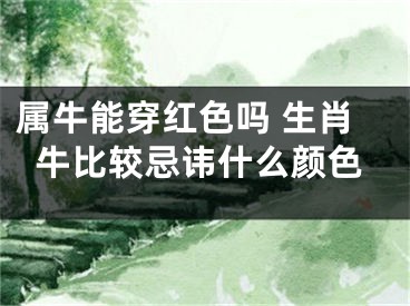 属牛能穿红色吗 生肖牛比较忌讳什么颜色
