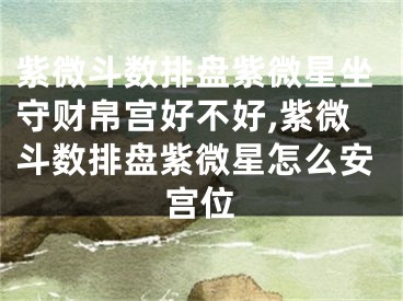 紫微斗数排盘紫微星坐守财帛宫好不好,紫微斗数排盘紫微星怎么安宫位