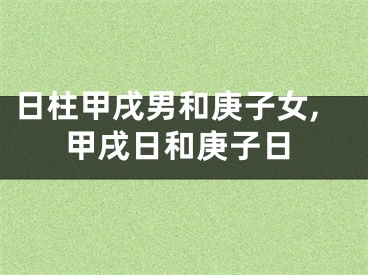 日柱甲戌男和庚子女,甲戌日和庚子日