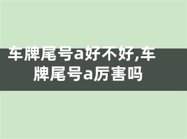 车牌尾号a好不好,车牌尾号a厉害吗