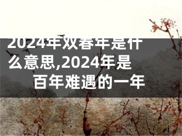 2024年双春年是什么意思,2024年是百年难遇的一年