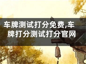 车牌测试打分免费,车牌打分测试打分官网