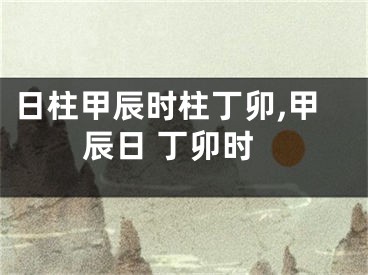 日柱甲辰时柱丁卯,甲辰日 丁卯时
