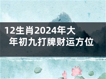 12生肖2024年大年初九打牌财运方位