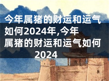 今年属猪的财运和运气如何2024年,今年属猪的财运和运气如何2024