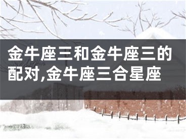 金牛座三和金牛座三的配对,金牛座三合星座