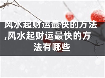风水起财运最快的方法,风水起财运最快的方法有哪些
