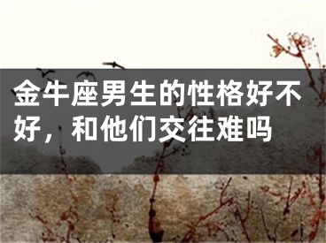 金牛座男生的性格好不好，和他们交往难吗 